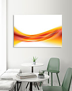 Oanžový obraz Vlna zs1123